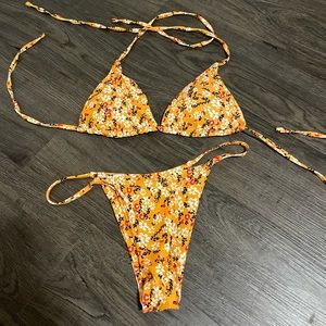 SOLD Orange Floral Bikini